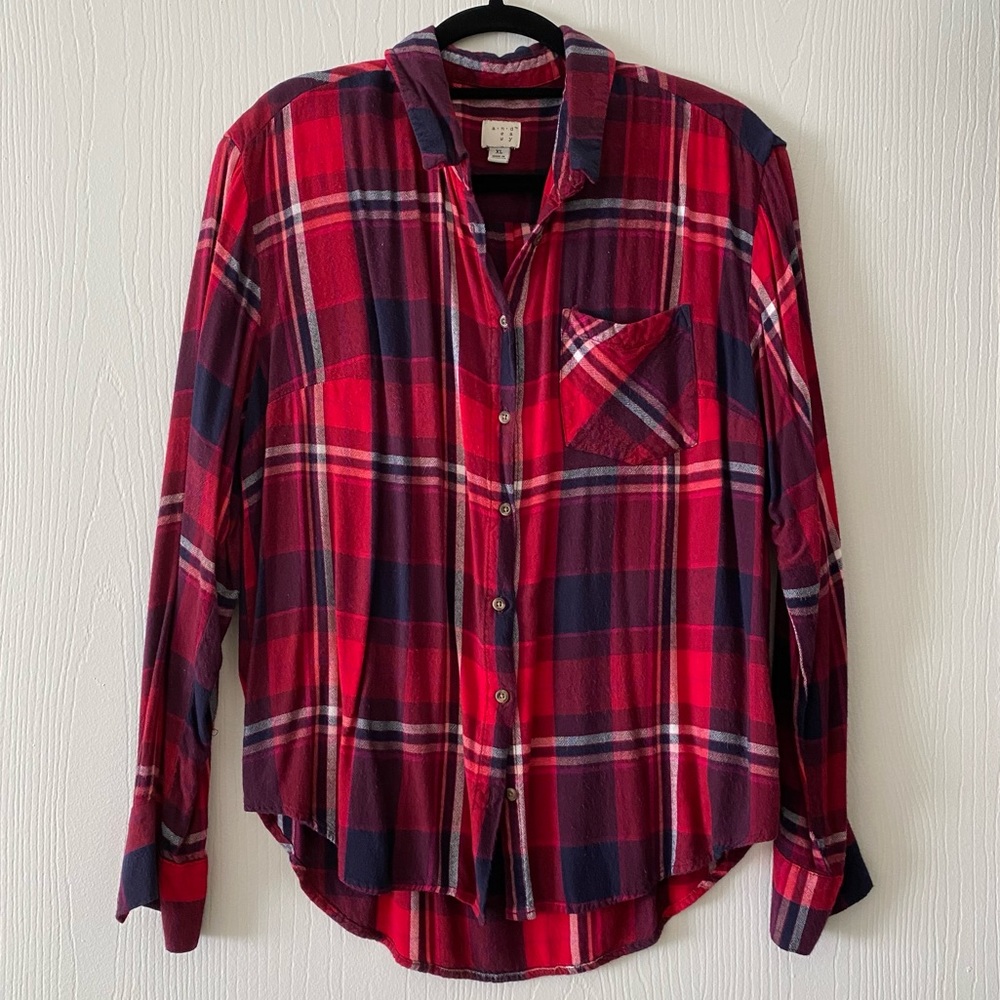 a new day | Plaid Button Down Shirt